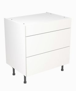 Kitchenkit Value Slab 3 Drawer Base 800mm – Matt White