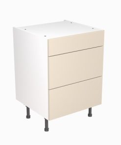 Kitchenkit Slab Base Unit 3 Draw 600mm – Gloss Cashmere
