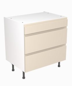 Kitchenkit J Pull Base Unit 3 Draw 800mm – Gloss Cashmere