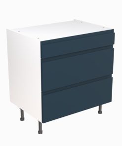 Kitchenkit J Pull Base Unit 3 Draw 800mm – Matt Indigo Blue