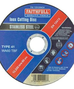 FAITHFULL FAI11512INOX Flat Cutting Disc Stainless Steel 115mm Xthin (EACH)