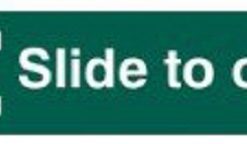 Sign Slide To Open Left 200x50mm PVC (EACH)