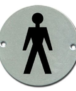 Pictogram Male 75mm Dia Aluminium (EACH)