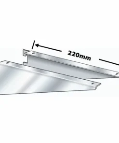 R1344 – pair 220mm chrome plated wooden shelf brackets for Twin Slot