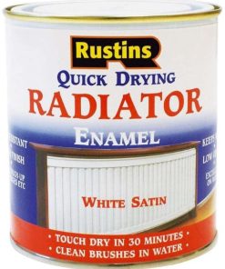 RUSTINS Q/D Radiator Enamel Satin 250ml White (EACH)
