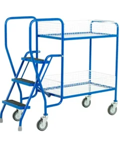Step Tray Trolleys – 3 Step – Removable Wire Baskets