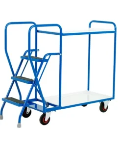 Step Tray Trolleys – 3 Step – Reversible White Trays